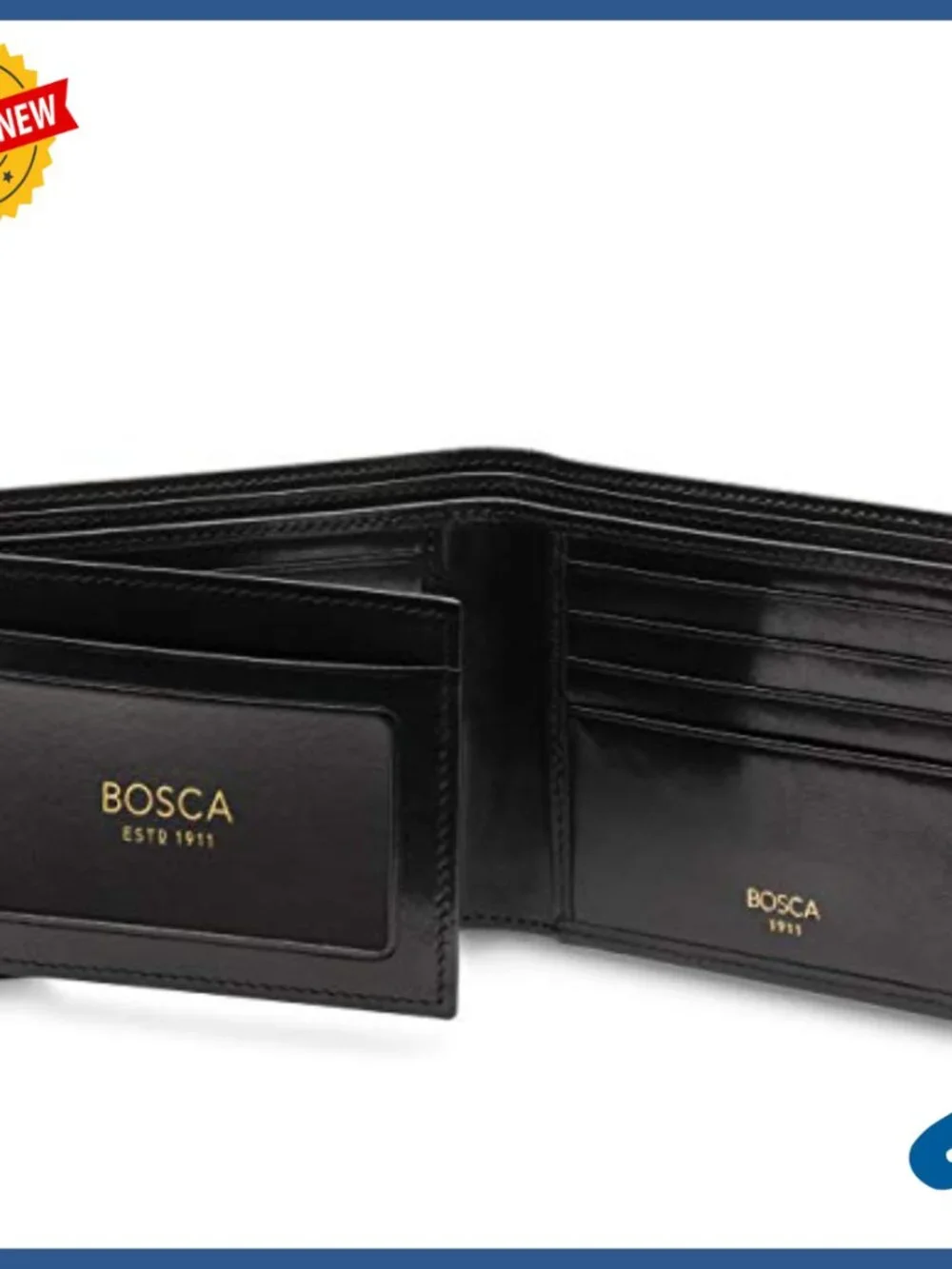 Men's Italian Leather Bifold Wallet with ID Window and 11 Card Slots